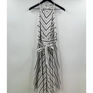 New York & Company Striped Linen Halter Midi Dress Size Small NWT